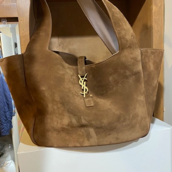 Saint Laurent Bea YSL Cabas Tote Bag in Suede - Picture 3 of 5